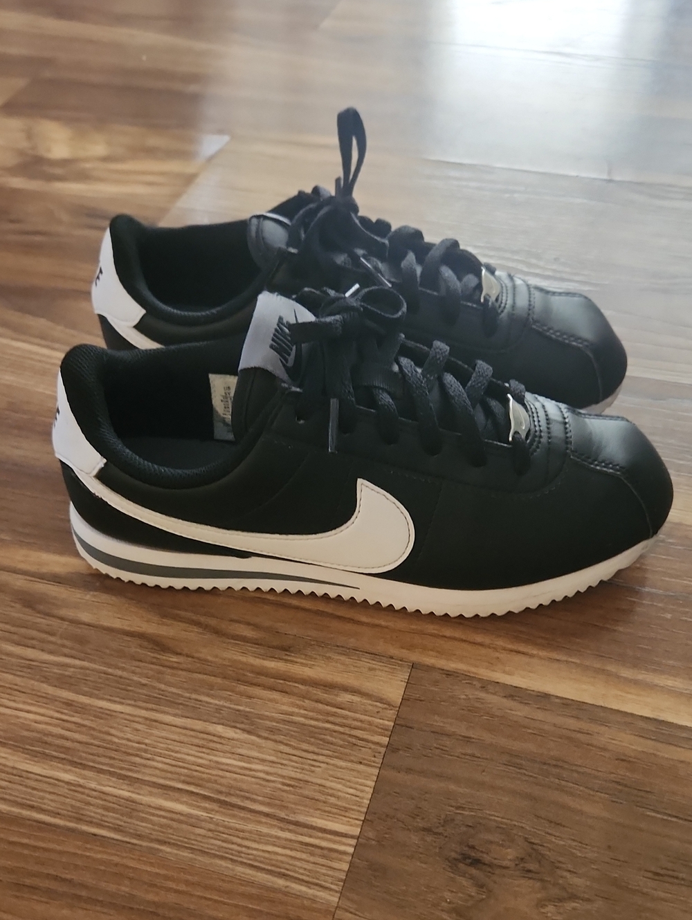Nike Black & White Low-Top Cortez Style Sneakers